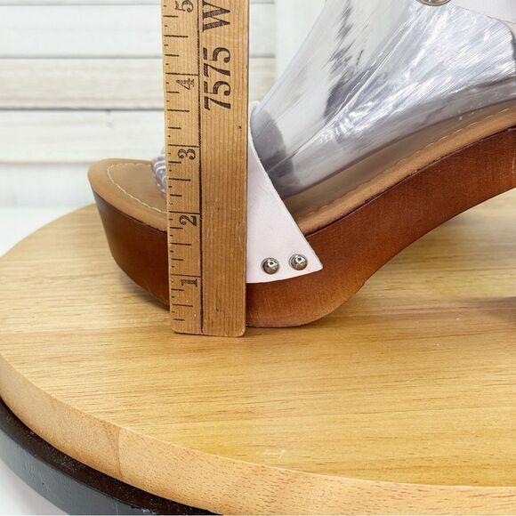 Madden Girl Lifft Chunky Platform Faux Leather Block Heel Sandals White 8 - Picture 8 of 12